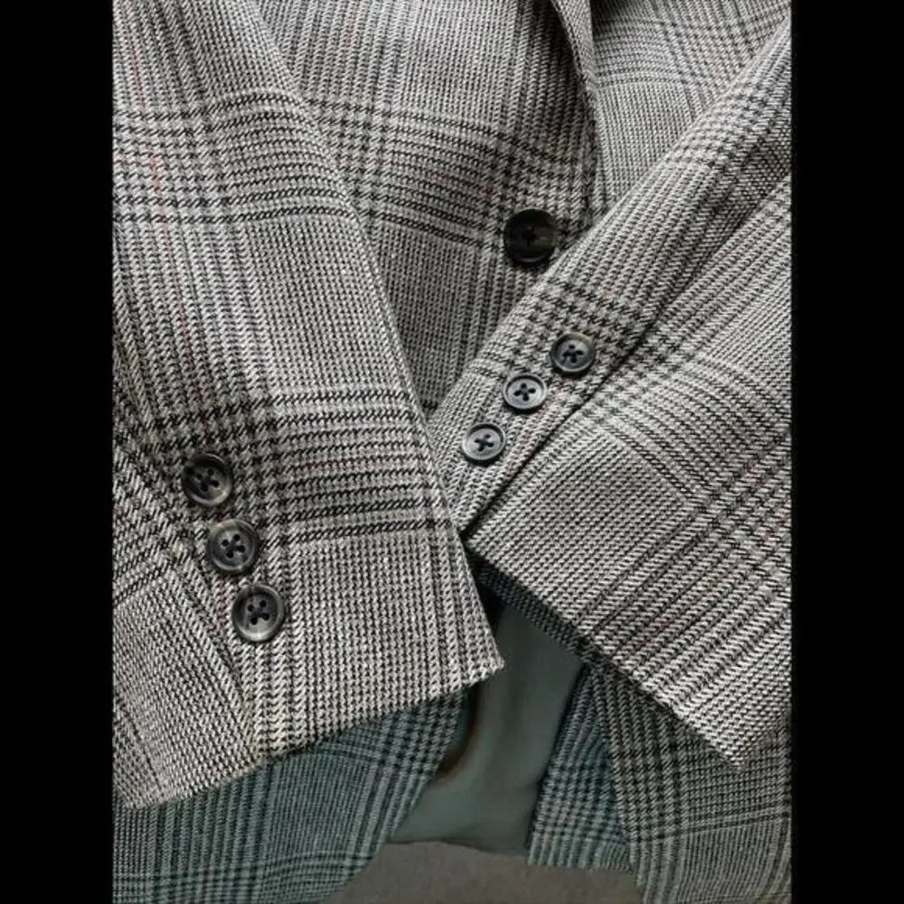Vintage Burberrys Made In USA Wool Plaid Blazer Jacket‎ 40“ Chest